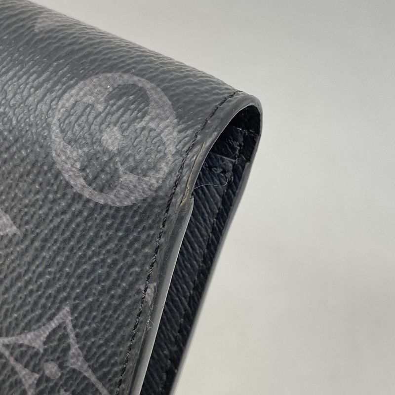 Louis Vuitton Long Wallet Monogram Eclipse Portefeuille Brother M61697 Black