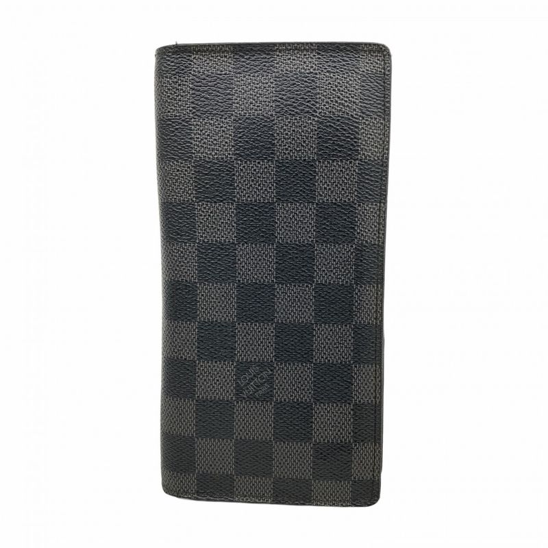 Louis Vuitton Long Wallet Damier Graphite Portefeuille Brother N62665 Black