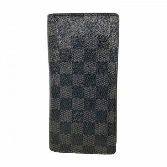 Louis Vuitton Long Wallet Damier Graphite Portefeuille Brother N62665 Black