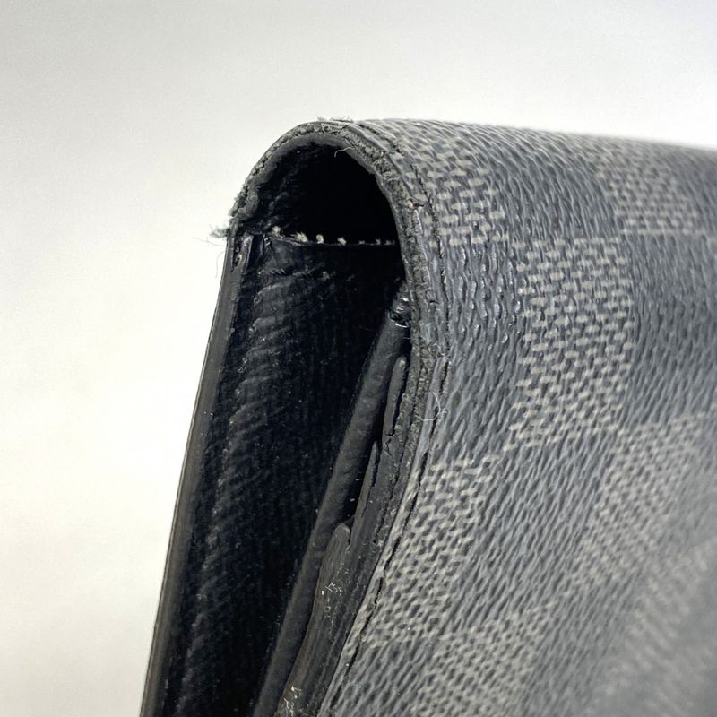 Louis Vuitton Long Wallet Damier Graphite Portefeuille Brother N62665 Black