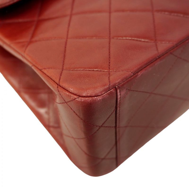 Chanel Shoulder Bag Big Matelasse Lambskin Bordeaux Gold Hardware Women's