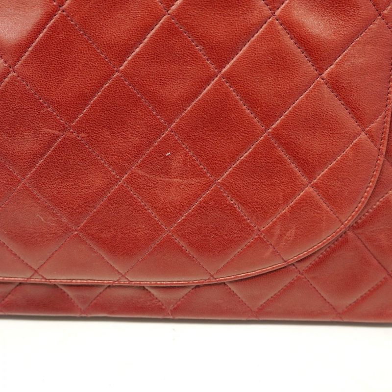 Chanel Shoulder Bag Big Matelasse Lambskin Bordeaux Gold Hardware Women's