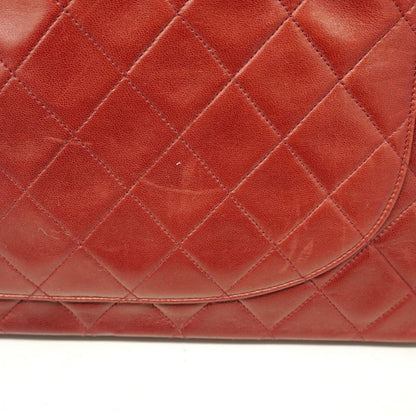 Chanel Shoulder Bag Big Matelasse Lambskin Bordeaux Gold Hardware Women's