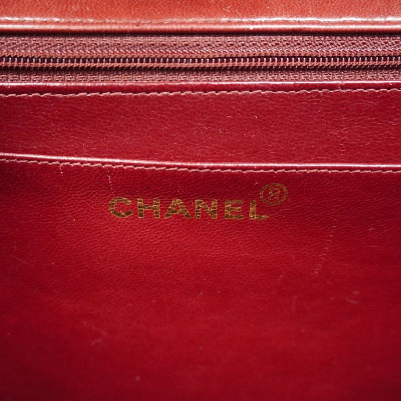Chanel Shoulder Bag Big Matelasse Lambskin Bordeaux Gold Hardware Women's