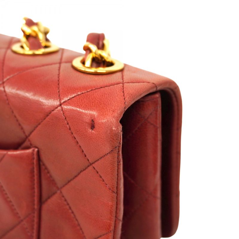 Chanel Shoulder Bag Big Matelasse Lambskin Bordeaux Gold Hardware Women's