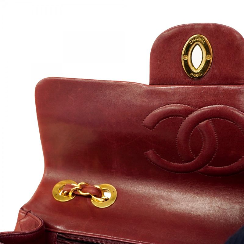 Chanel Shoulder Bag Big Matelasse Lambskin Bordeaux Gold Hardware Women's