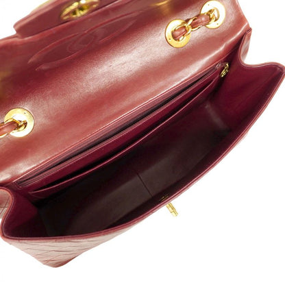 Chanel Shoulder Bag Big Matelasse Lambskin Bordeaux Gold Hardware Women's