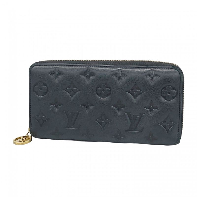 Louis Vuitton Long Wallet Monogram Embossed Zippy Wallet M81510 Noir Black Men