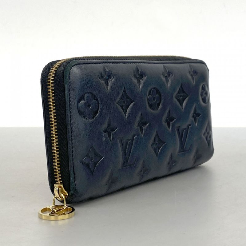 Louis Vuitton Long Wallet Monogram Embossed Zippy Wallet M81510 Noir Black Men