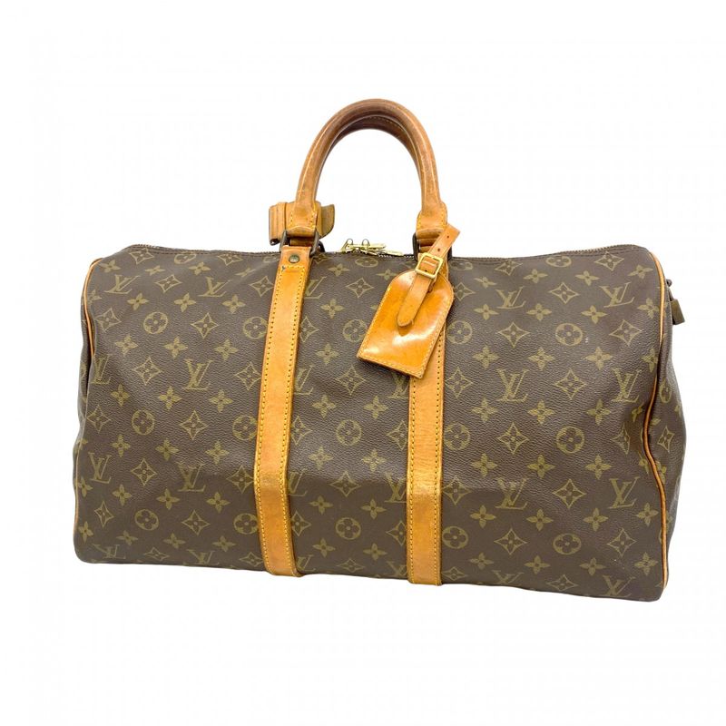 Louis Vuitton Boston Bag Monogram Keepall 45 M41428 Brown Men Women Unisex