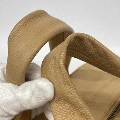 Chanel Handbag Choco Bar Caviar Skin Beige Silver Hardware Women