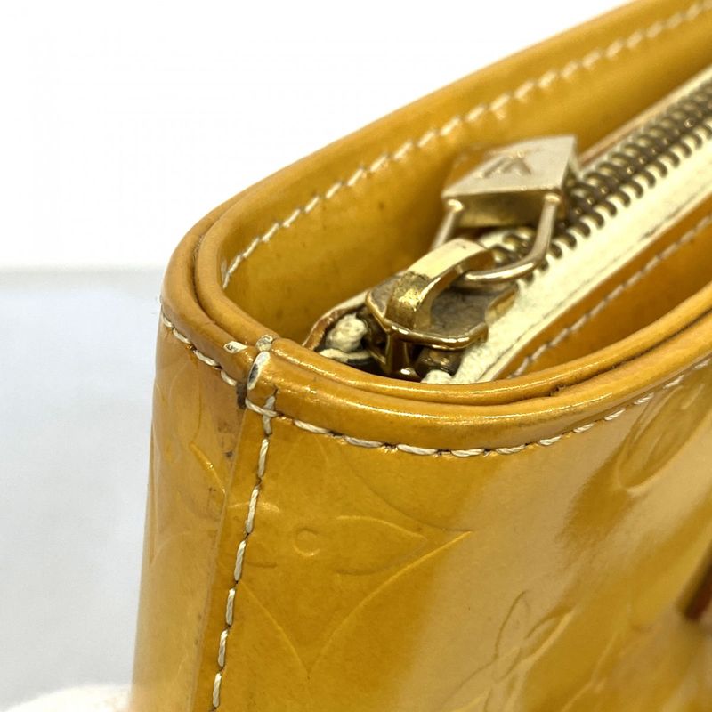 Louis Vuitton Tote Bag Vernis Houston M91055 Lime Yellow Ladies