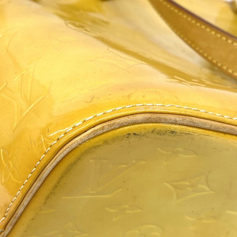 Louis Vuitton Tote Bag Vernis Houston M91055 Lime Yellow Ladies