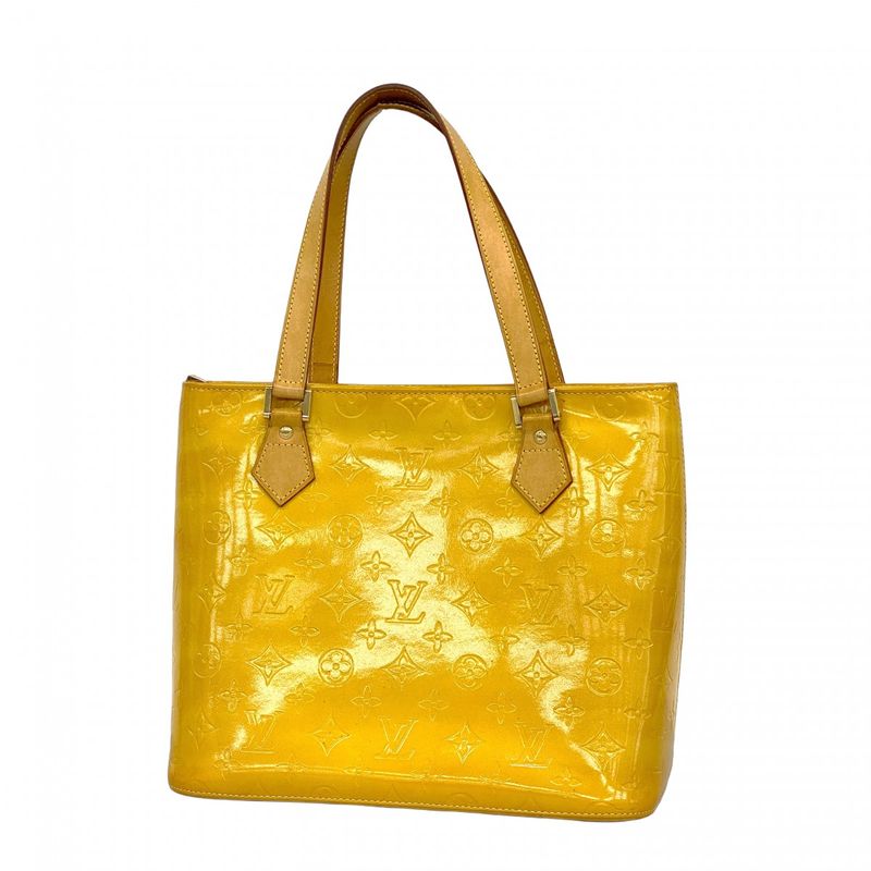 Louis Vuitton Tote Bag Vernis Houston M91055 Lime Yellow Ladies