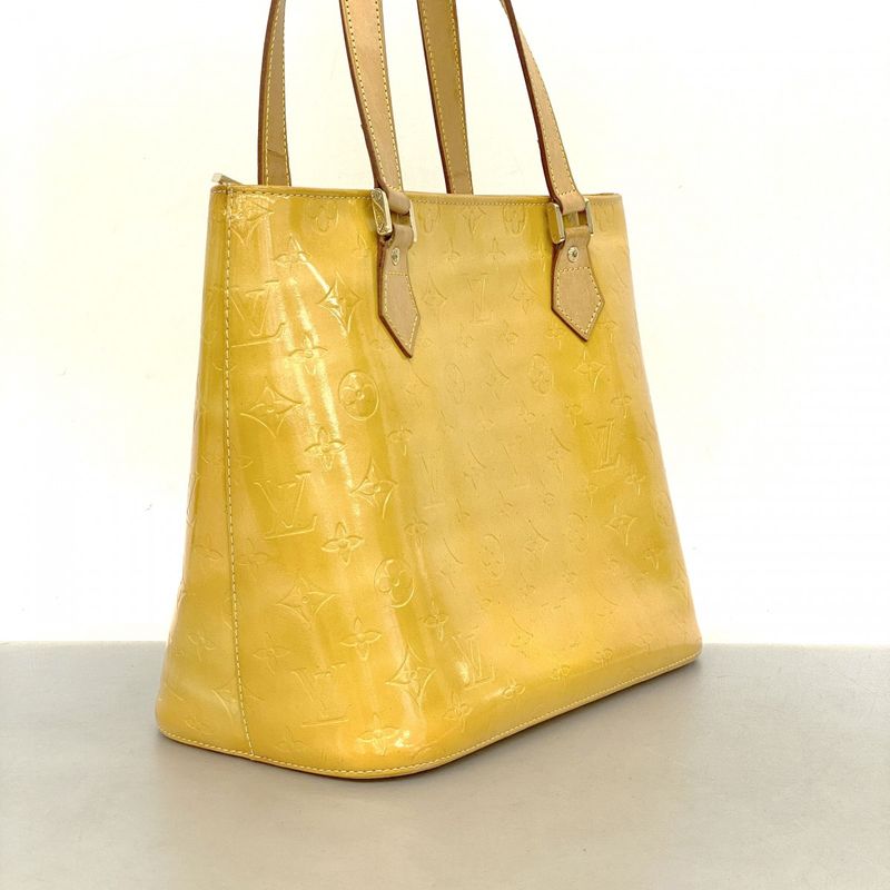 Louis Vuitton Tote Bag Vernis Houston M91055 Lime Yellow Ladies