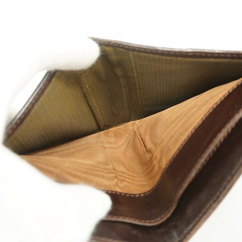 Fendi Wallet Zucca Canvas Brown Silver Hardware Ladies