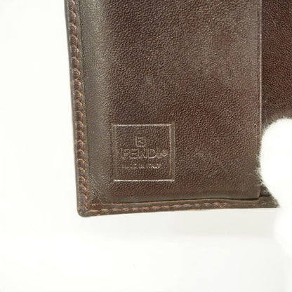 Fendi Wallet Zucca Canvas Brown Silver Hardware Ladies