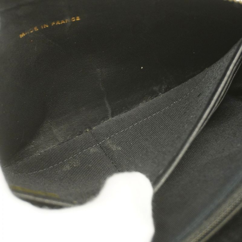 Chanel Long Wallet Matelasse Lambskin Black Chien Pan Gold Hardware Women's