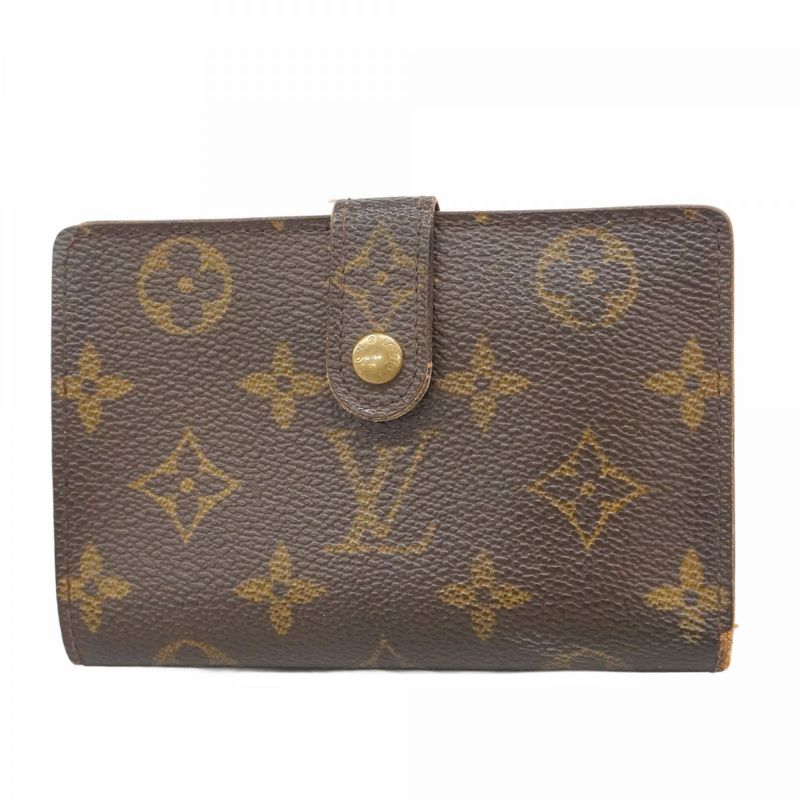 Louis Vuitton Wallet Monogram Portomone Viennese M61663 Brown Women's