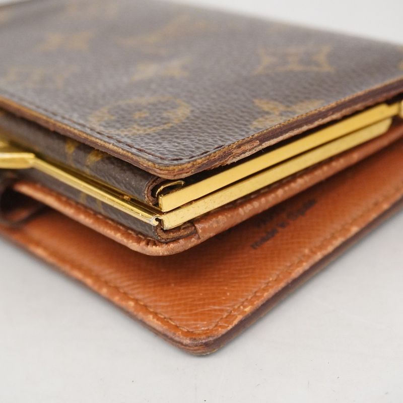 Louis Vuitton Wallet Monogram Portomone Viennese M61663 Brown Women's