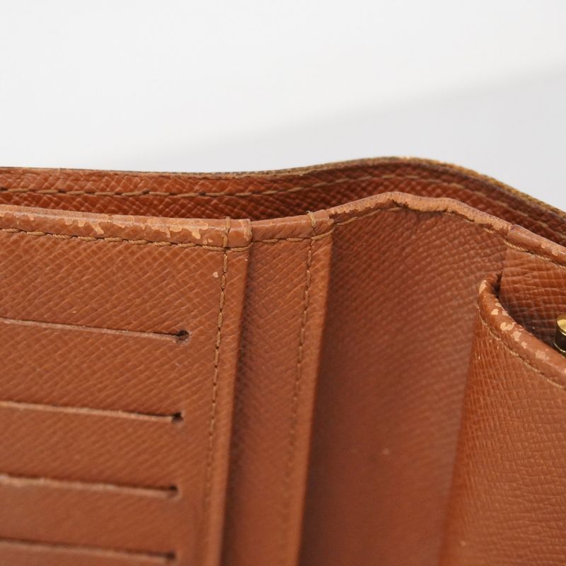 Louis Vuitton Wallet Monogram Portomone Viennese M61663 Brown Women's