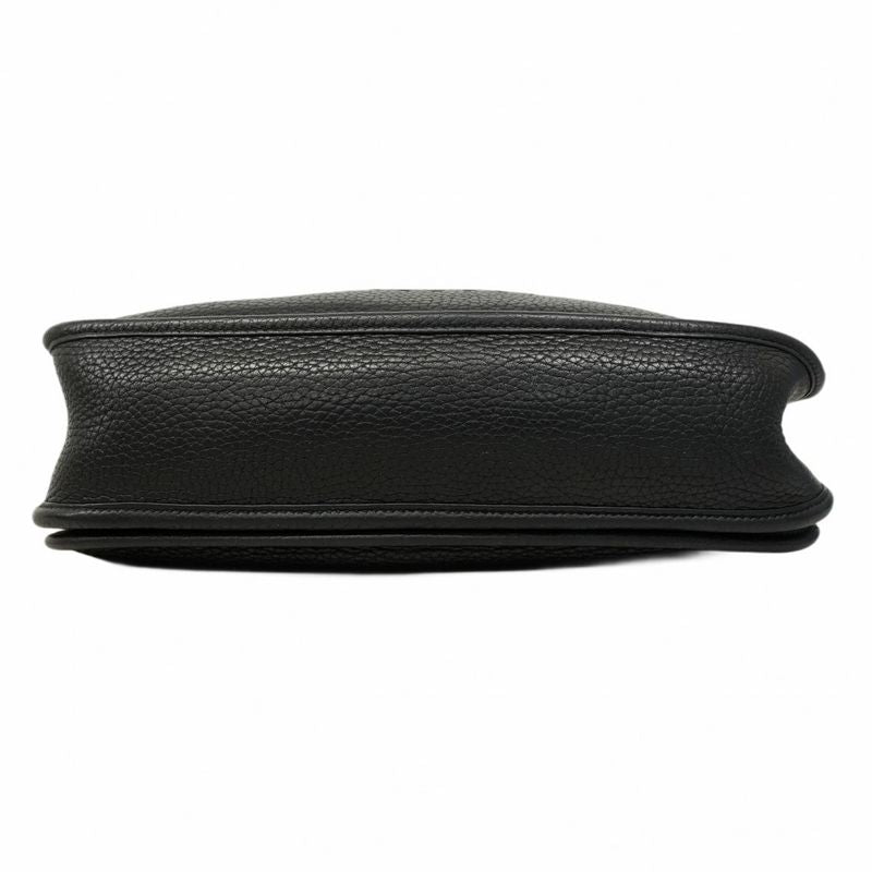 Hermes Shoulder Bag Evelyn 3pm Taurillon Clemence Black Silver Hardware a