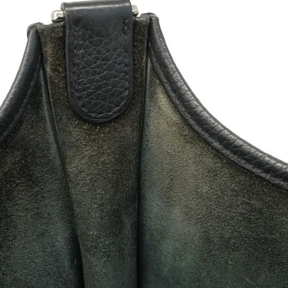 Hermes Shoulder Bag Evelyn 3pm Taurillon Clemence Black Silver Hardware a