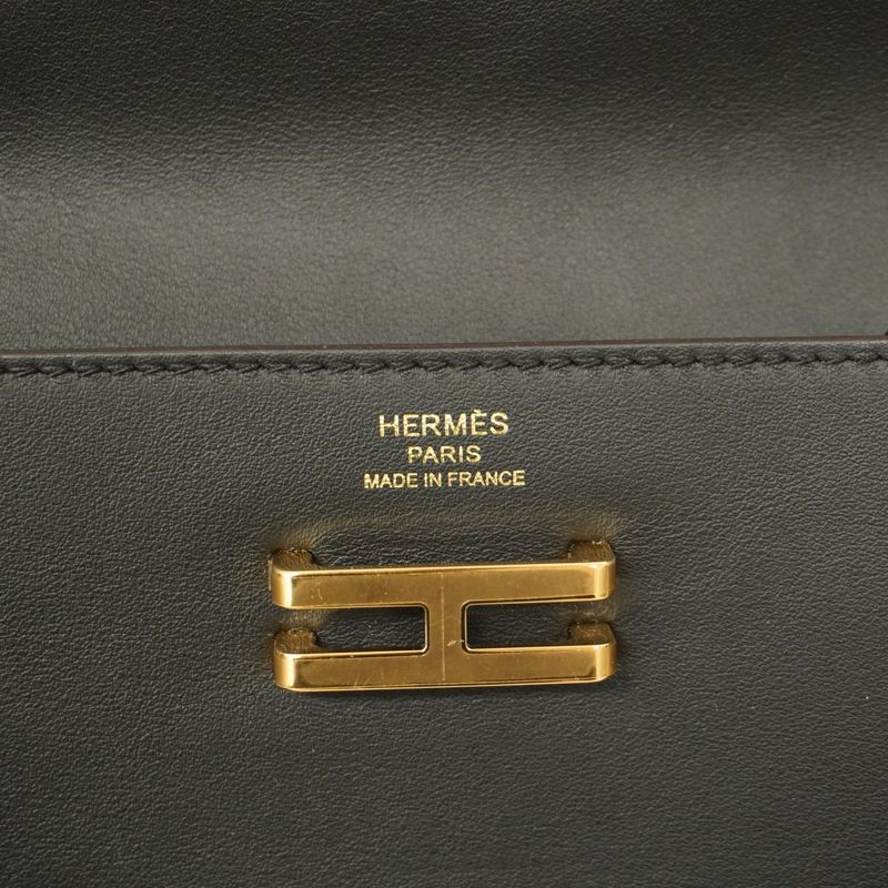 Hermes Waist Bag Elan Pocket 24 Swift Black Gold Hardware W Engraved Ladies