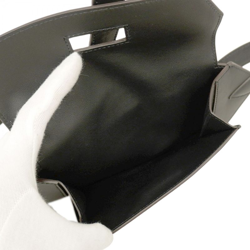 Hermes Waist Bag Elan Pocket 24 Swift Black Gold Hardware W Engraved Ladies