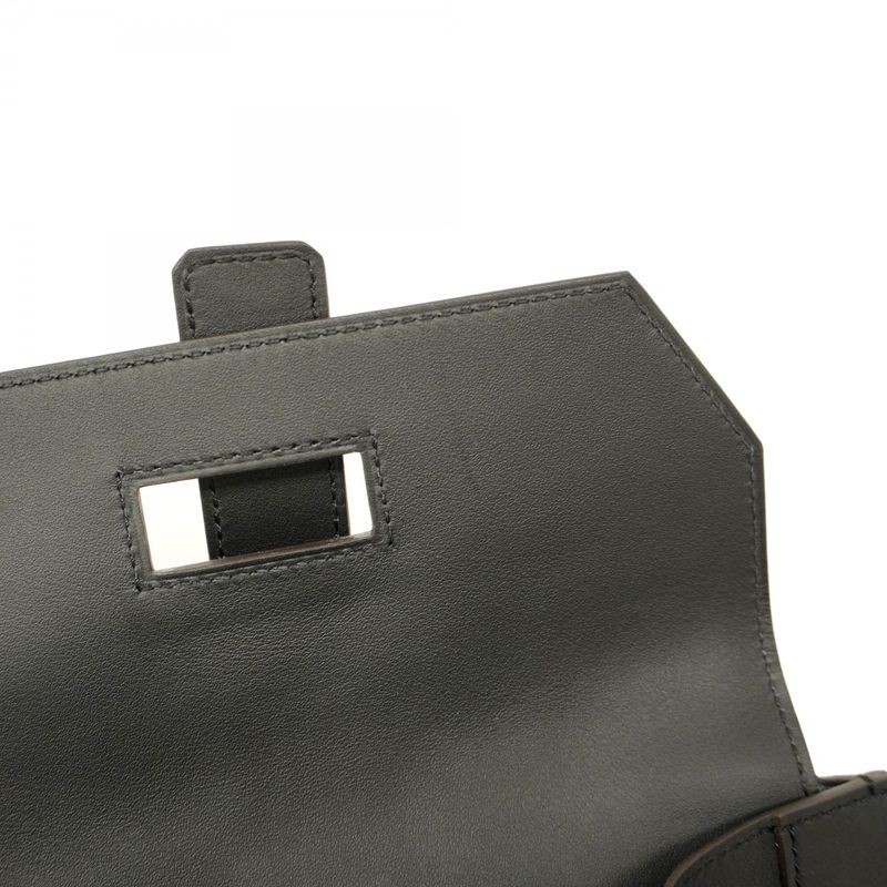 Hermes Waist Bag Elan Pocket 24 Swift Black Gold Hardware W Engraved Ladies