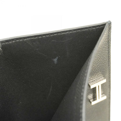 Hermes Wallet Bearn Compact Vaux Epson Black Silver Hardware Y Engraved Ladies