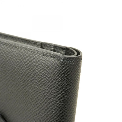 Hermes Wallet Bearn Compact Vaux Epson Black Silver Hardware Y Engraved Ladies