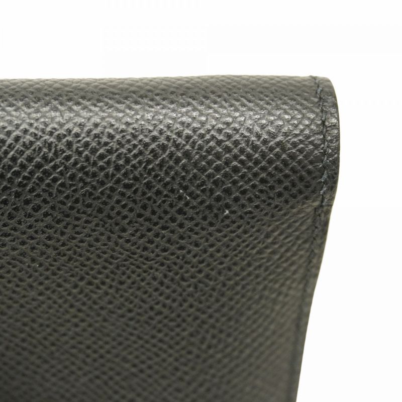 Hermes Wallet Bearn Compact Vaux Epson Black Silver Hardware Y Engraved Ladies