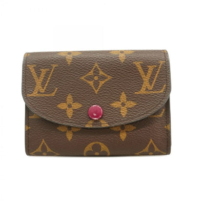 Louis Vuitton Coin Case Monogram Portomone Rosali M41939 Brown Fuchsia Ladies