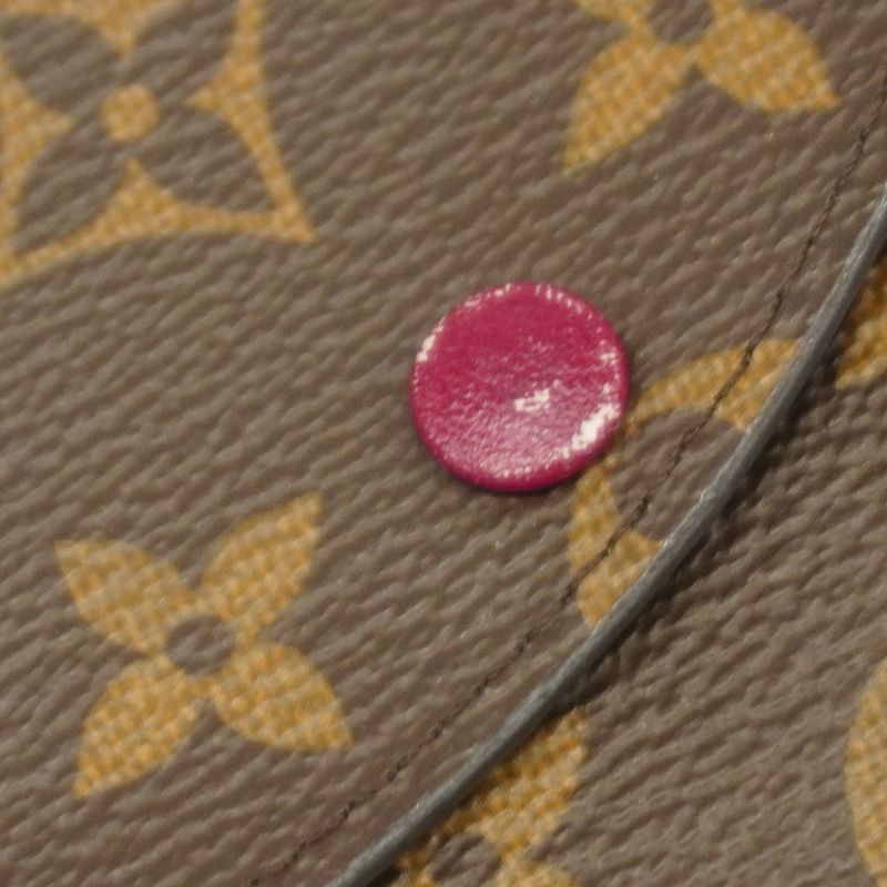 Louis Vuitton Coin Case Monogram Portomone Rosali M41939 Brown Fuchsia Ladies