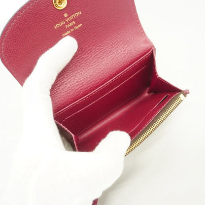 Louis Vuitton Coin Case Monogram Portomone Rosali M41939 Brown Fuchsia Ladies
