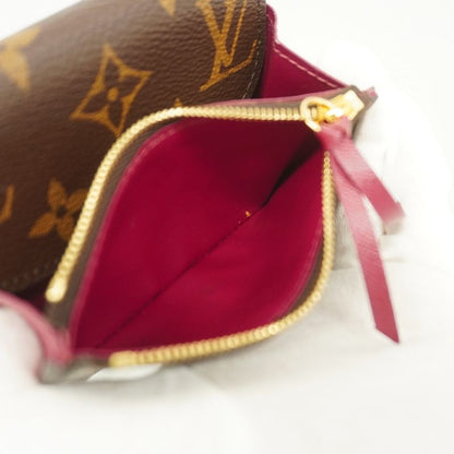 Louis Vuitton Coin Case Monogram Portomone Rosali M41939 Brown Fuchsia Ladies