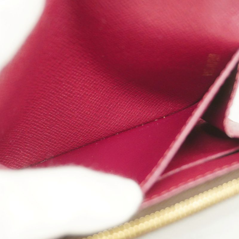 Louis Vuitton Coin Case Monogram Portomone Rosali M41939 Brown Fuchsia Ladies