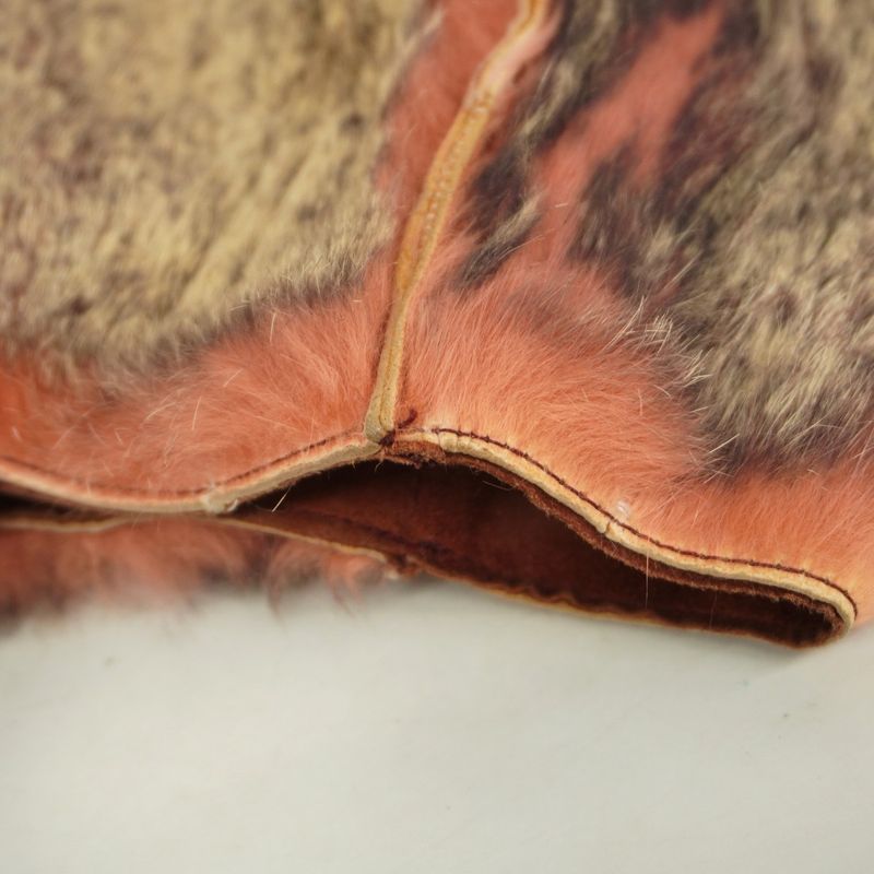 Chanel Tote Bag Lapin Fur Beige Bordeaux Silver Hardware Ladies