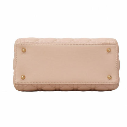 Christian Dior Handbag Cannage Lady Dior Leather Pink Gold Hardware 2way Bag