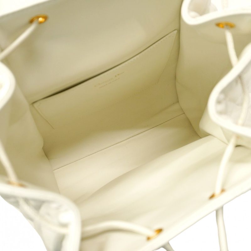 Christian Dior Backpack/daypack Macro Cannage Caro Leather White Gold Hardware