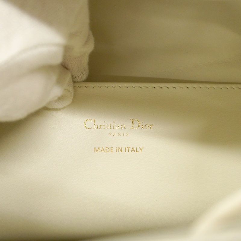 Christian Dior Backpack/daypack Macro Cannage Caro Leather White Gold Hardware