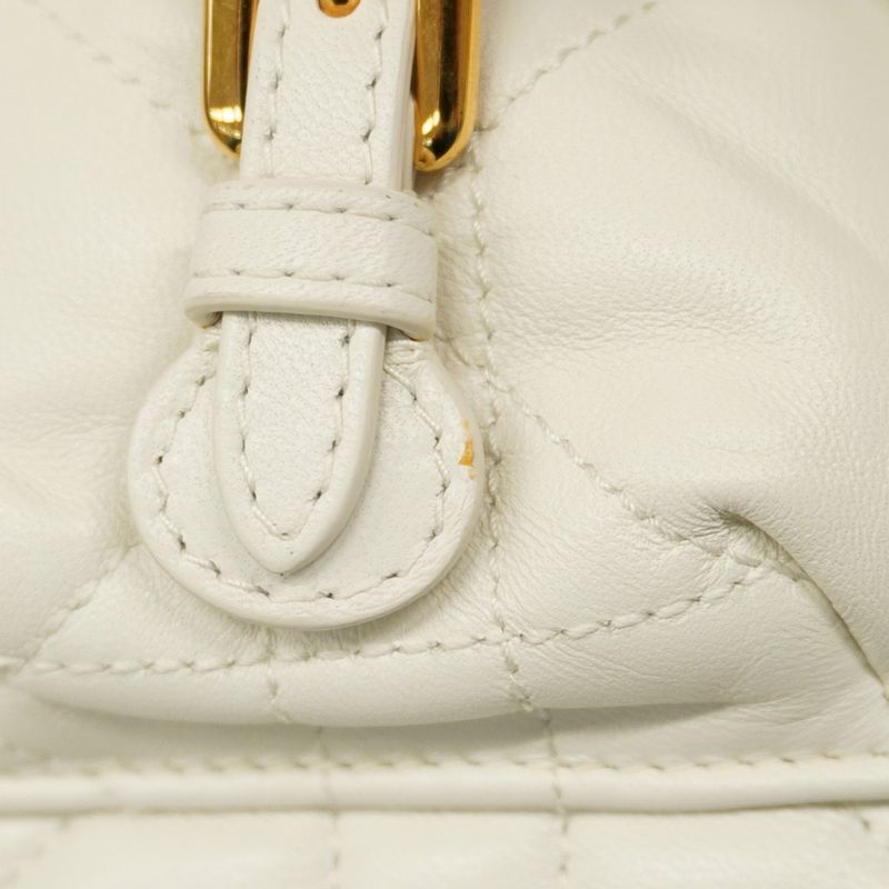 Christian Dior Backpack/daypack Macro Cannage Caro Leather White Gold Hardware