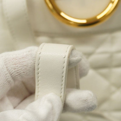 Christian Dior Backpack/daypack Macro Cannage Caro Leather White Gold Hardware