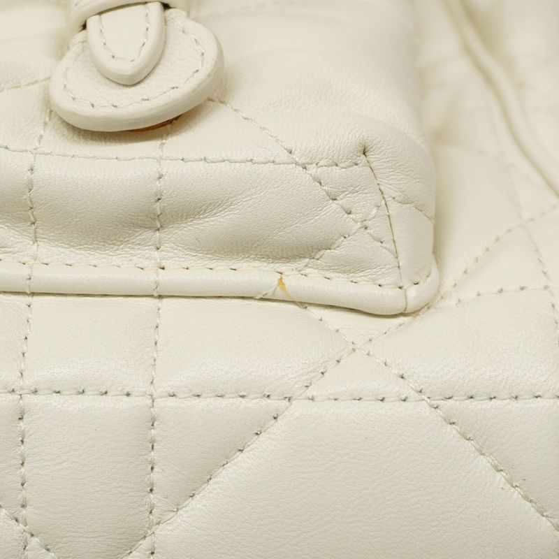 Christian Dior Backpack/daypack Macro Cannage Caro Leather White Gold Hardware