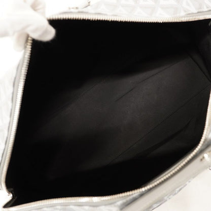 Christian Dior Boston Bag CD Diamond PVC Gray Silver Hardware Men's