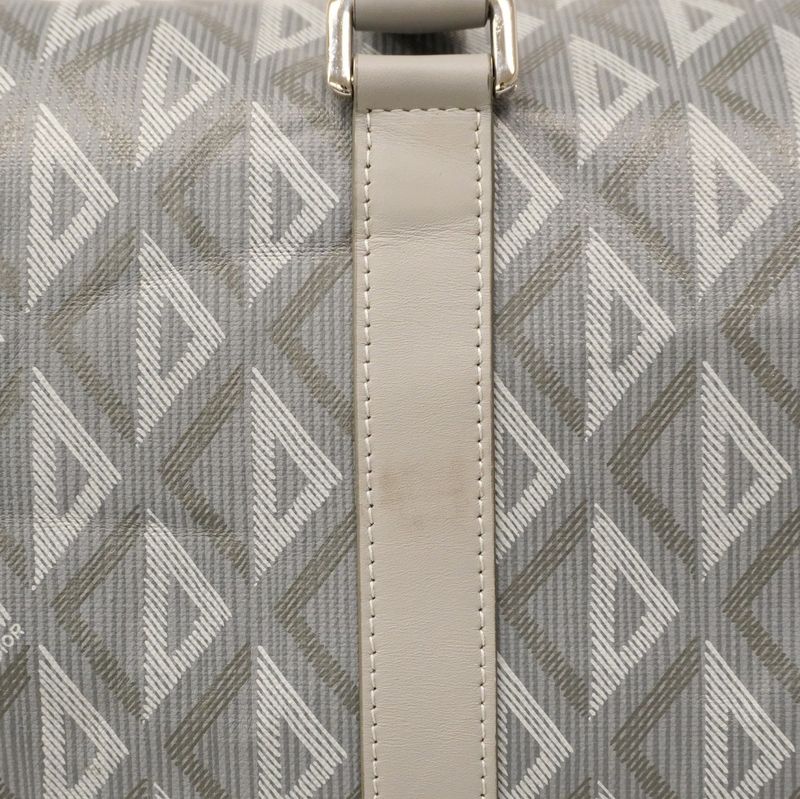 Christian Dior Boston Bag CD Diamond PVC Gray Silver Hardware Men's