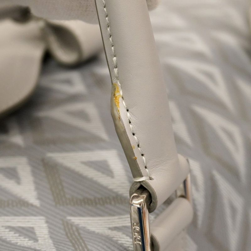 Christian Dior Boston Bag CD Diamond PVC Gray Silver Hardware Men's