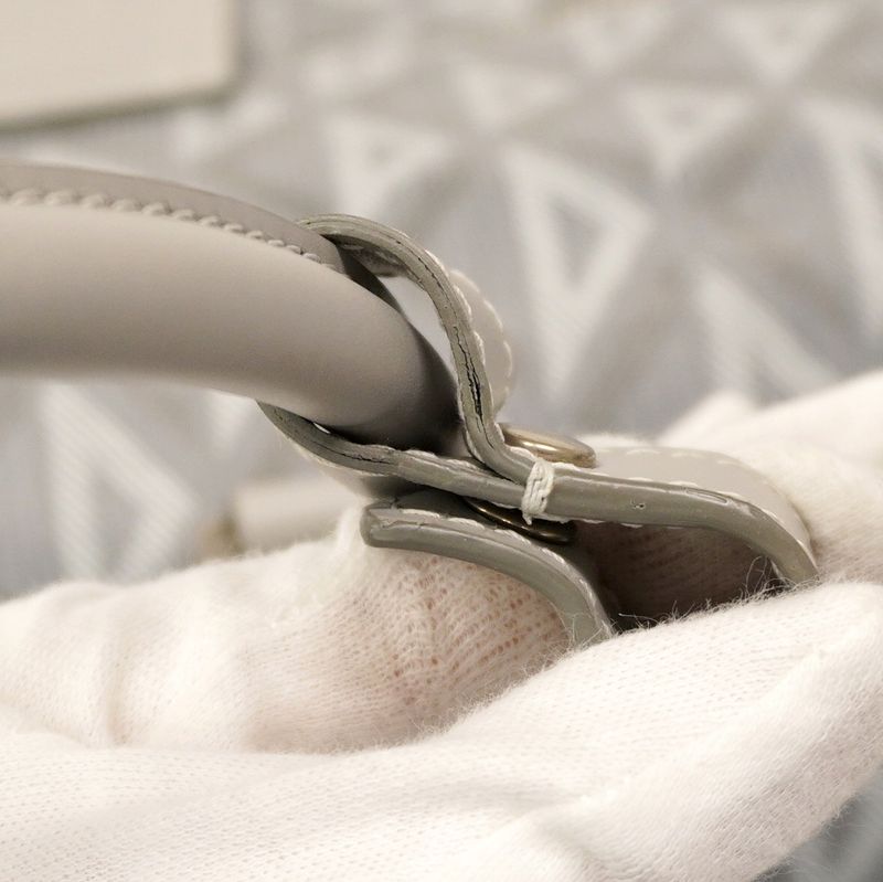 Christian Dior Boston Bag CD Diamond PVC Gray Silver Hardware Men's