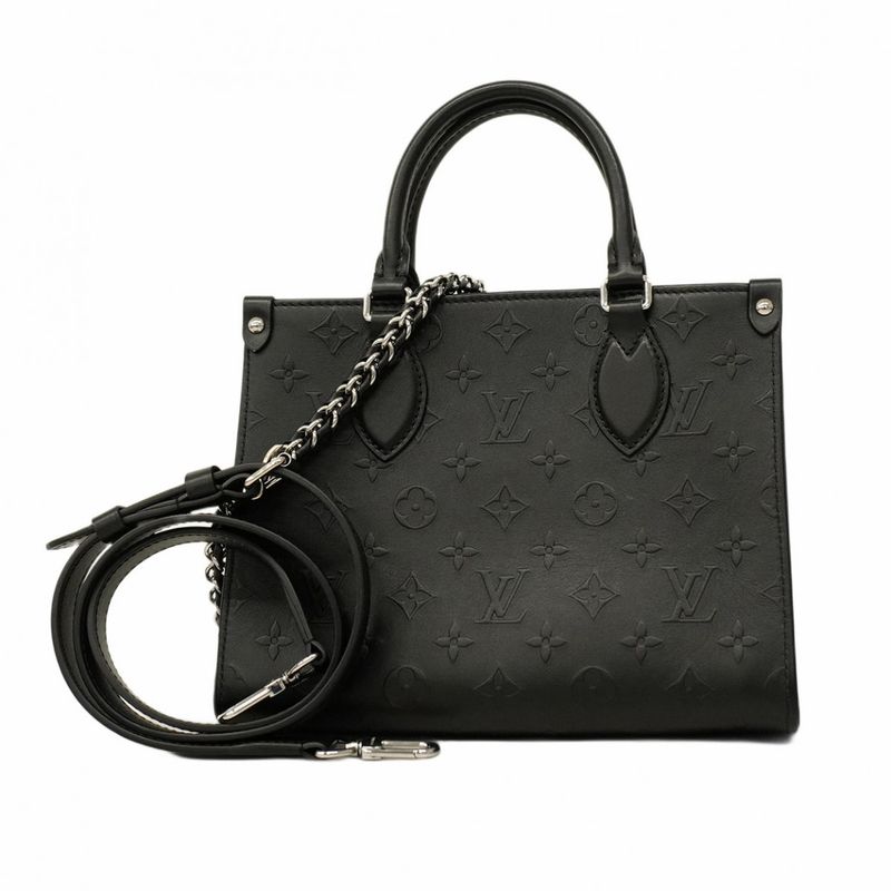 Louis Vuitton Handbag Monogram Bold on the Go PM M14576 Black 2way Bag Ladies